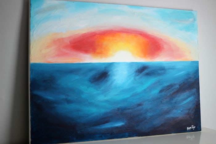 DIY Abstract Beach Sunset Painting