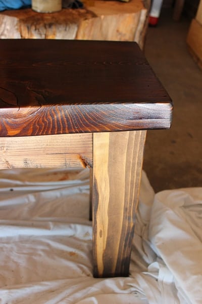 DIY old wood bench side