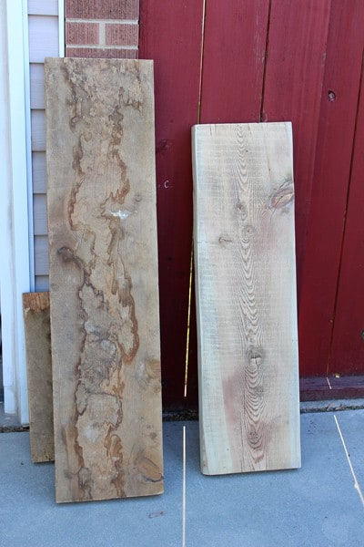 Old wood before and after sanding