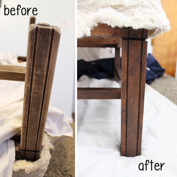 DIY Chair legs after staining