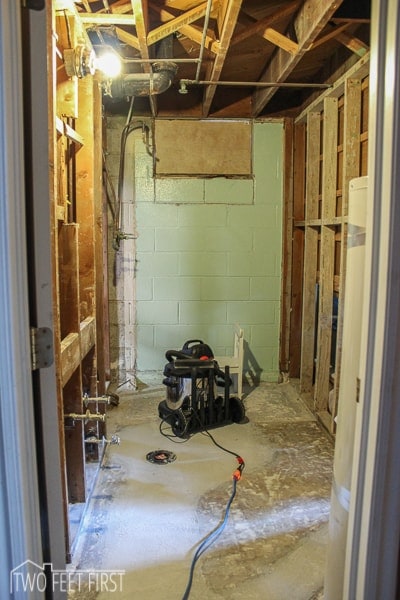 demoing bathroom