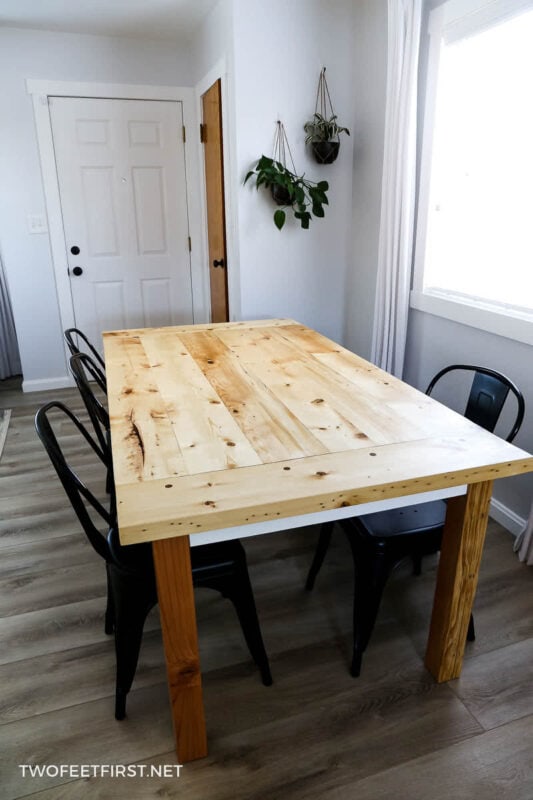 homemade tabletop from reclaimed wod