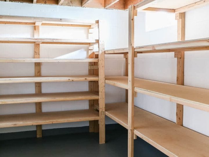 Build Storage Shelves For A Basement, How To Build Wood Shelves In Basement
