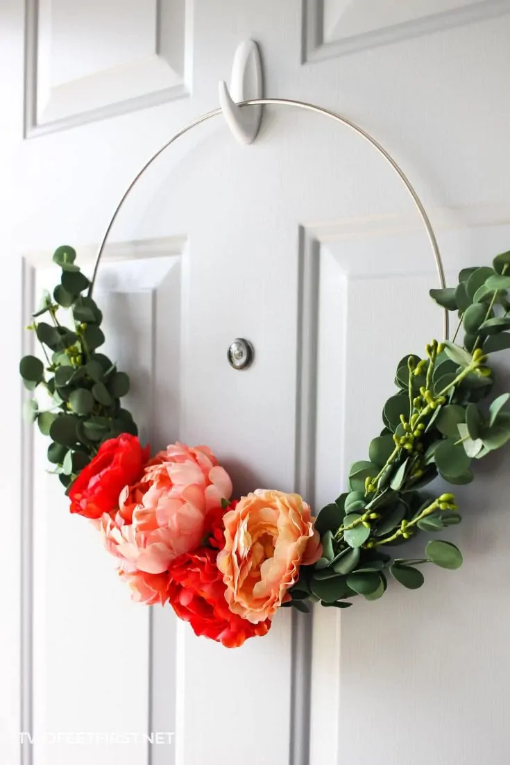 DIY floral hoop wreath