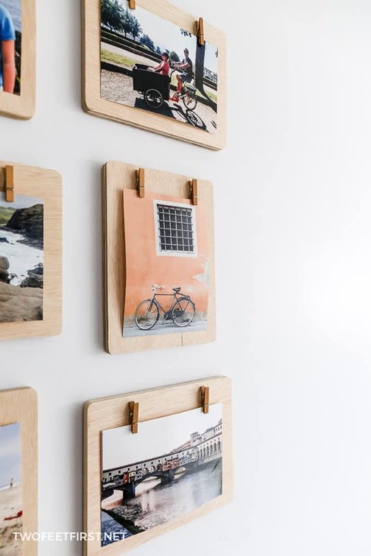 display pictures with clothespins frames