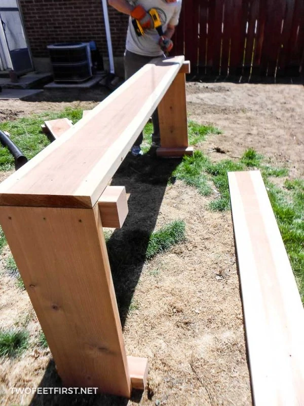 assemble of 8ft board side of garden box