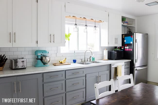 Update your kitchen backsplash for cheap by using paint!