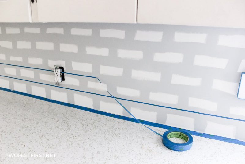 creating painted grout lines for faux subway tile