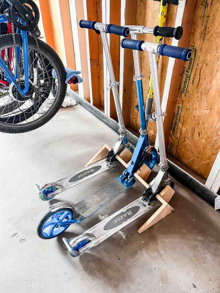 DIY scooter stand | Garage Storage Idea