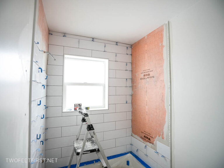 DIY tips for tiling a tub surround | TwoFeetFirst