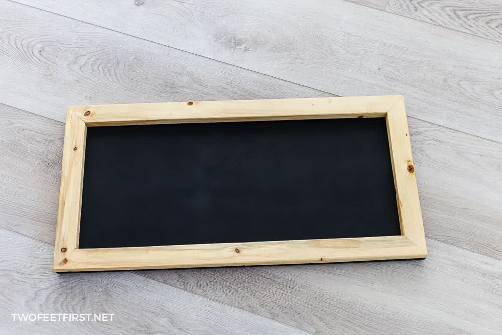 wooden frame with chalkboard insert