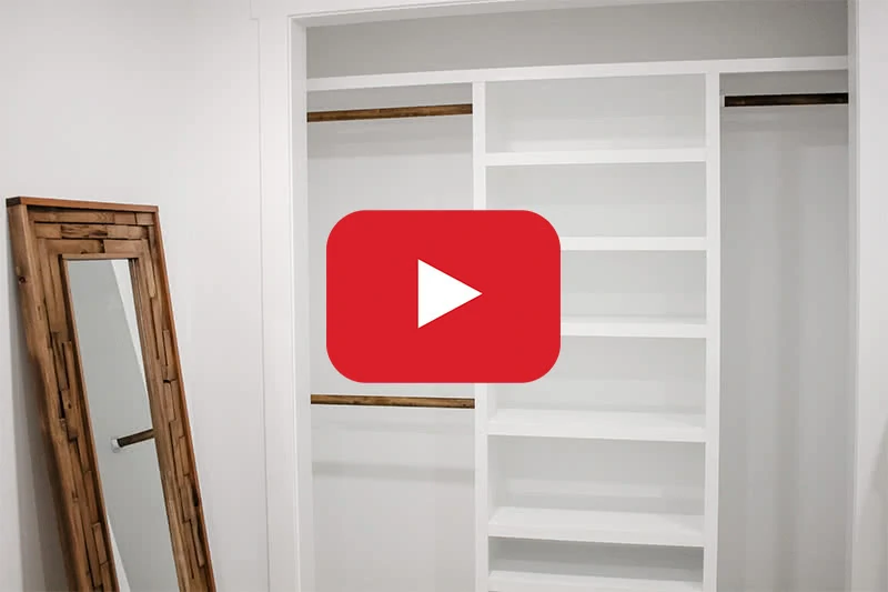 Floating closet organizer with player button