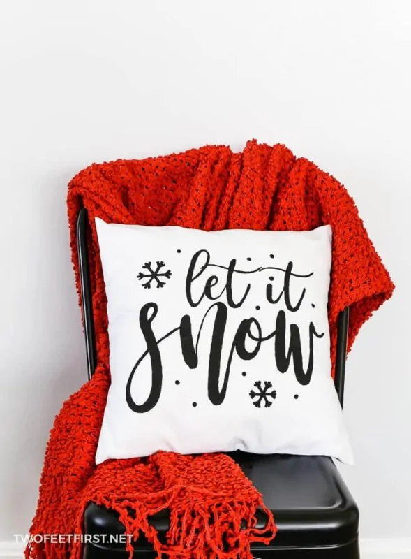 DIY let it snow pillow cover