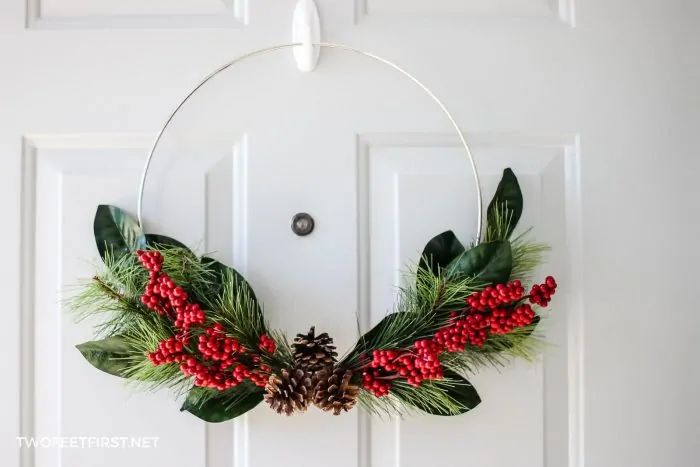 simple holiday wreath for front door