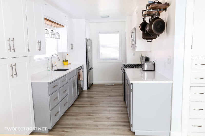 white and grey kitchen cabinets makeover