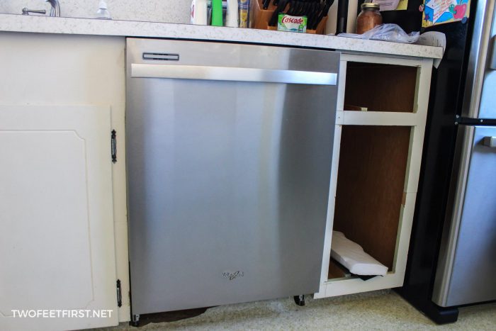 added dishwasher to existing cabinets