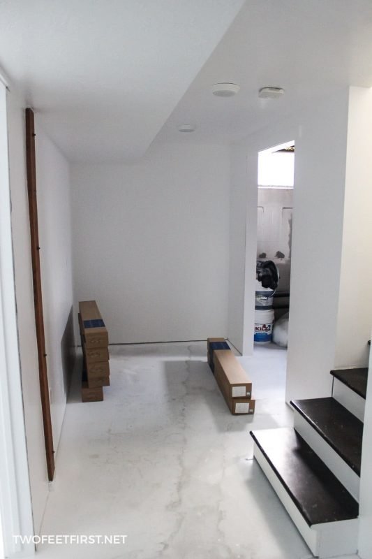 painted mudroom white