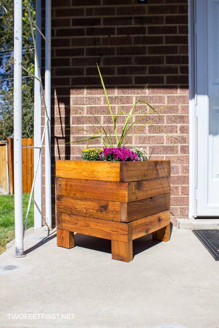 Build a square planter box from cedar