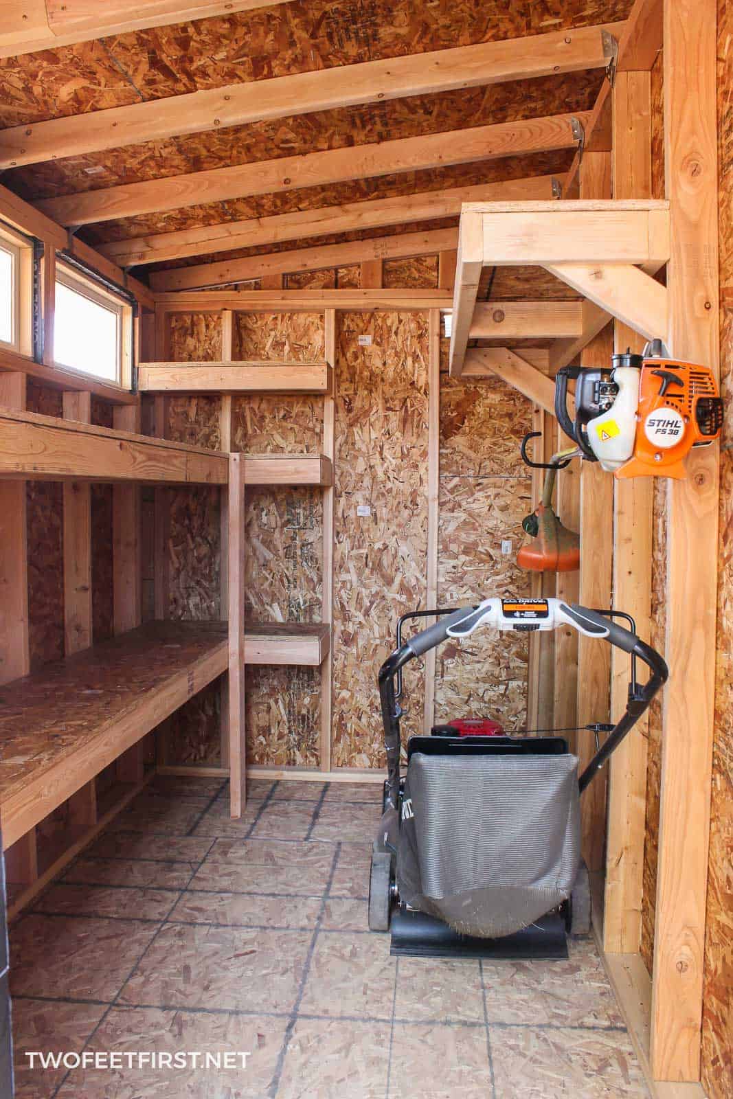 How to build storage shelves in a shed or garage