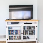 white and wood tv console