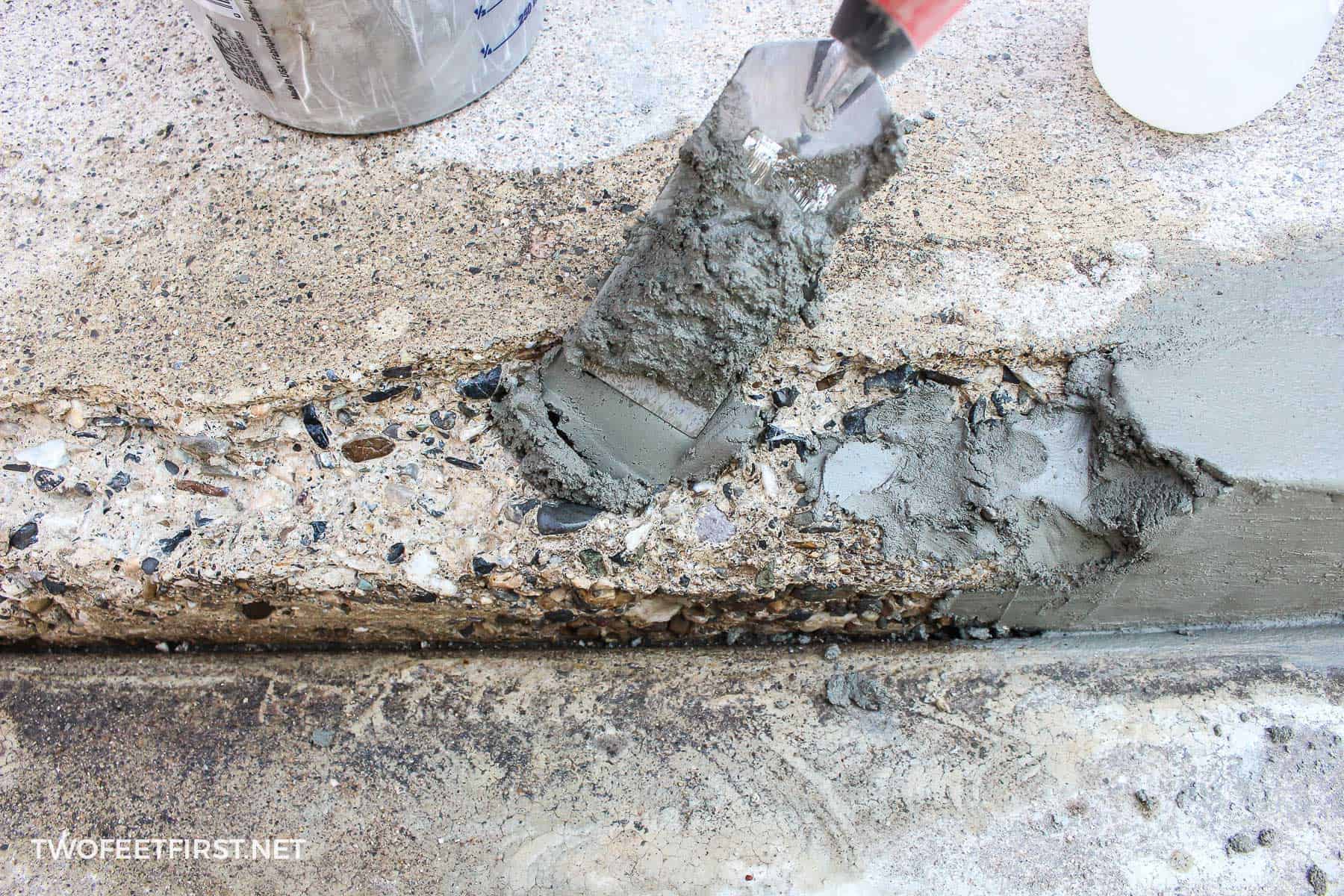 How to repair concrete steps  Fix chipped steps  TwoFeetFirst