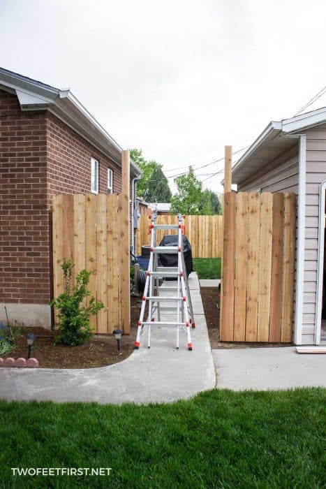 installed post for gate