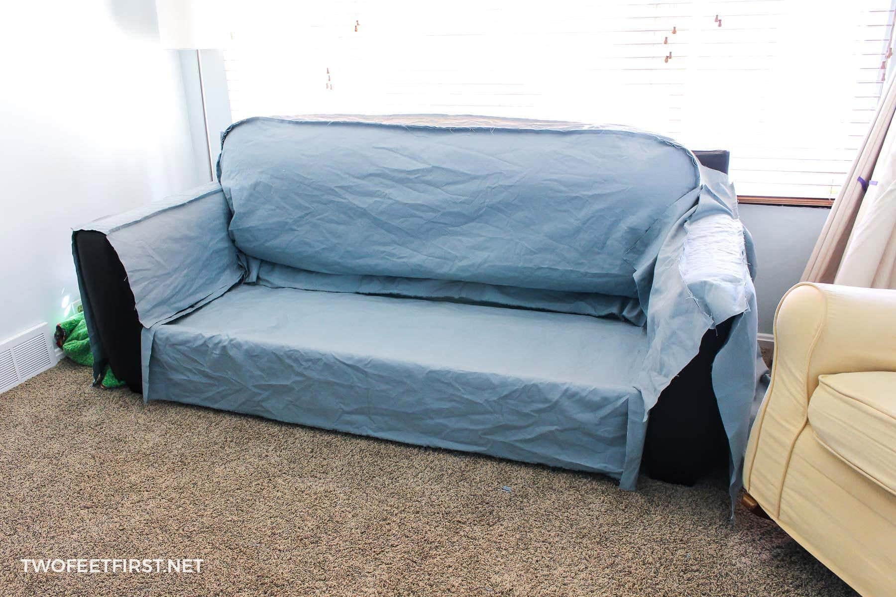 Make Slipcover For A Sofa Diy Couch Cover, How To Cover A Sofa With Sheets