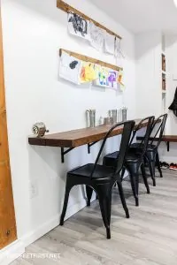 table in mudroom