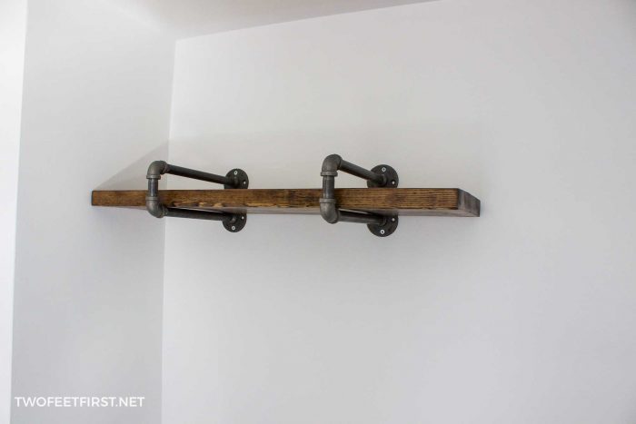 place wood on pipe shelf