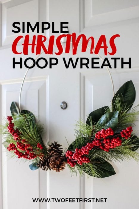 DIY holiday hoop wreath