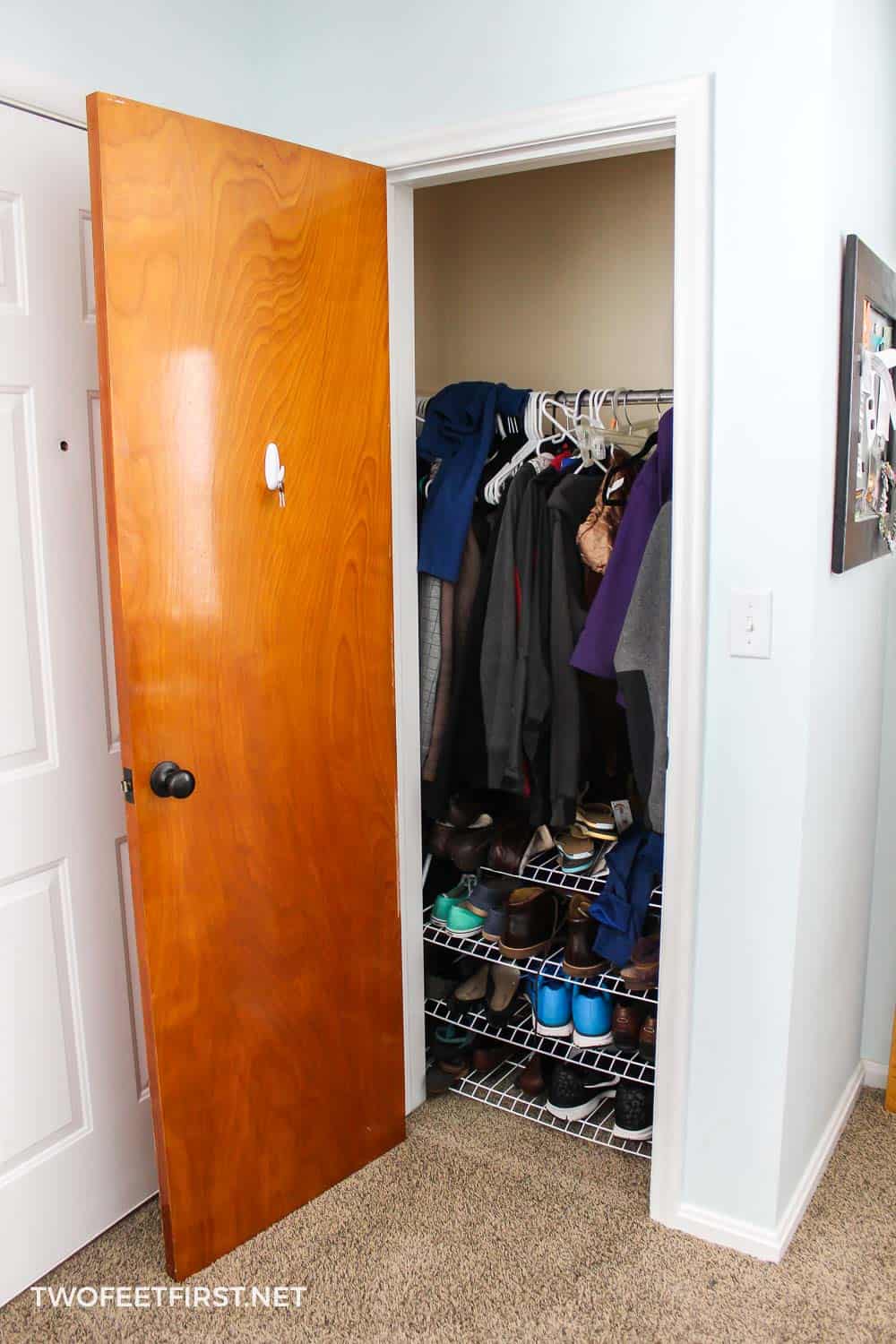 Small entry closet makeover for every budget | TwoFeetFirst