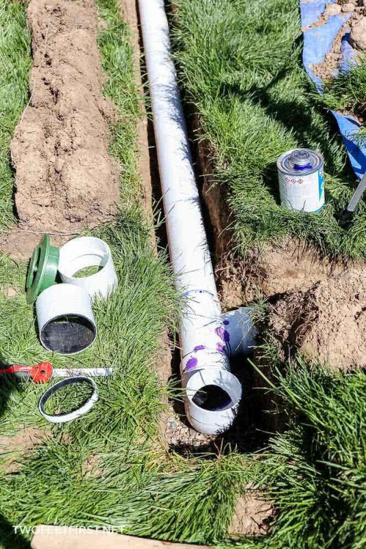 lay pipe for underground gutter drainage