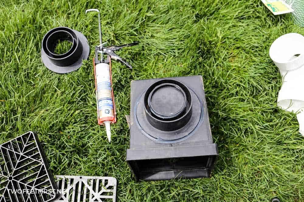 assemble a catch basin for french drain